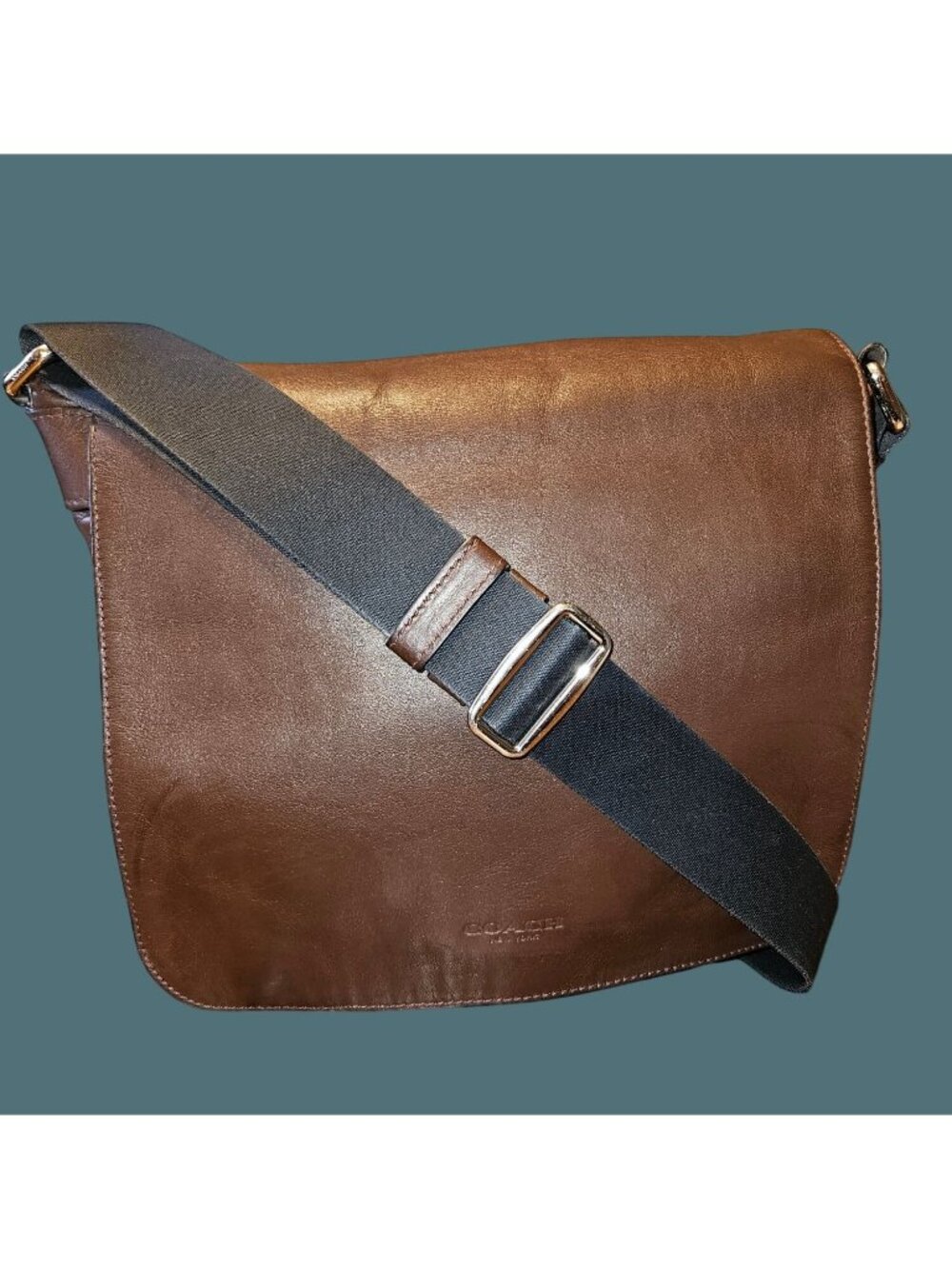 Coach Brown Leather/Embossed Signature Small Charles Messenger Crossbody Bag - Picture 5 of 16